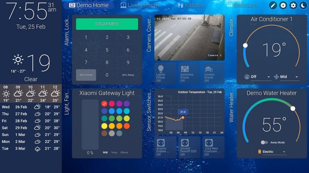 Smart home dashboard interface